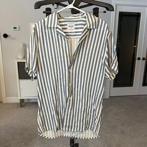 ONLY & SONS Blue and White Striped Button-Up